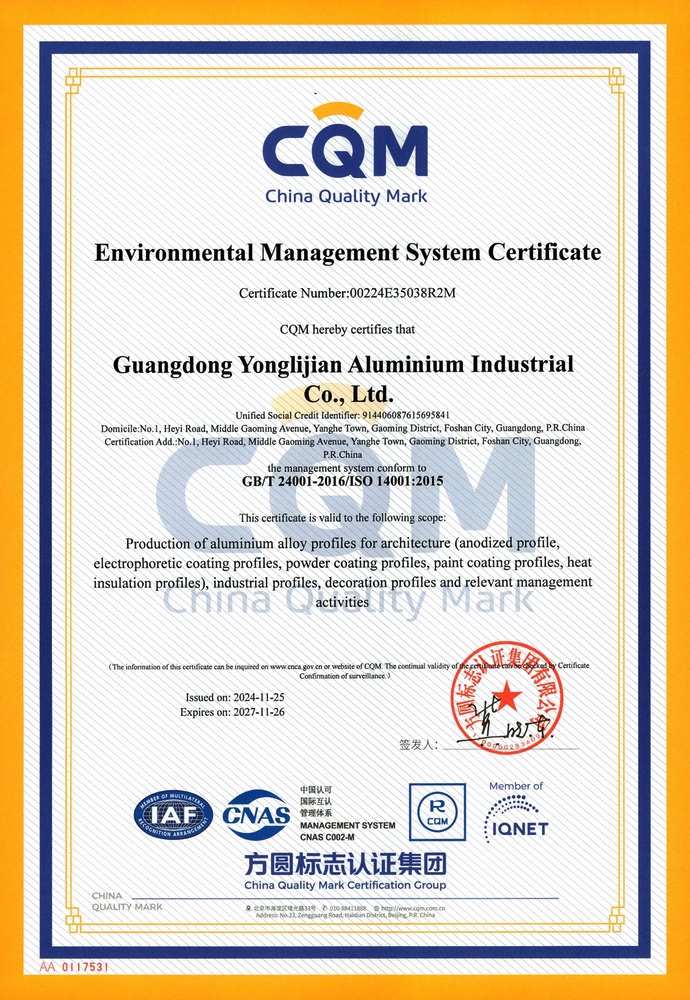 Environmental Management System Certificate 2024 (CQM)