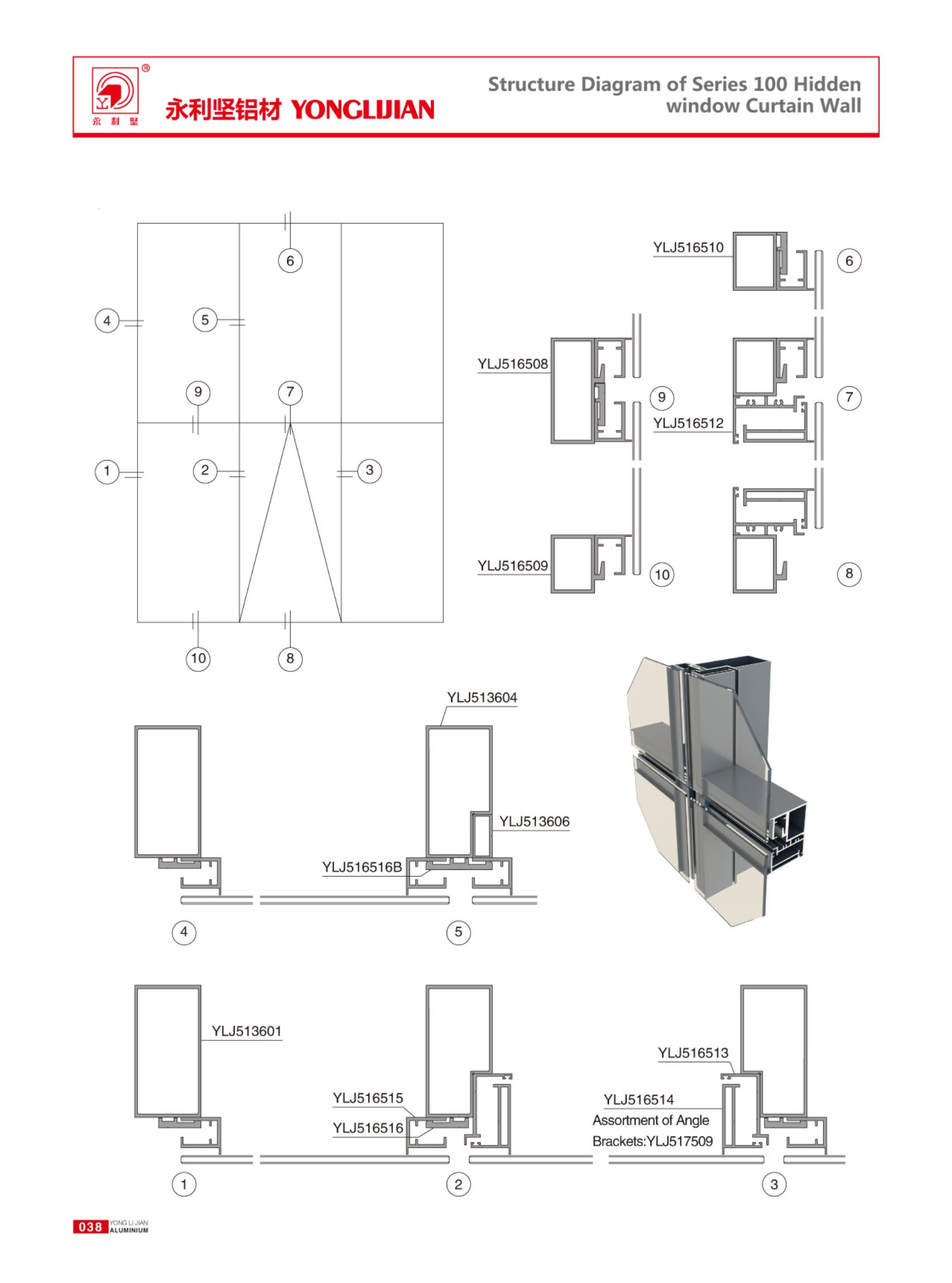 Structure Diagram of Series 100 Hiddenwindow Curtain Wall (2).jpg