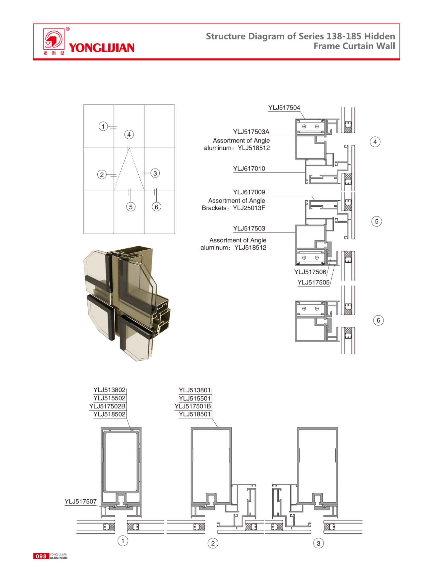 Structure Diagram of Series 138-185 HiddenFrame Curtain Wall (5).jpg