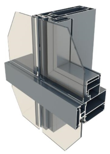 185 HiddenFrame Curtain Wall、Semi Hidden Frame Curtain Wall